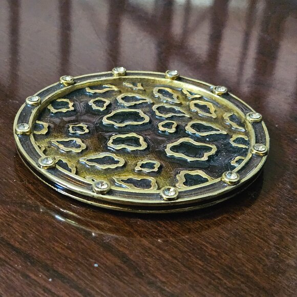 JAY STRONGWATER SAFARI LEOPARD LIBRE CHEETAH CRYSTAL ENAMEL BAR DRINK COASTER - Picture 2 of 8